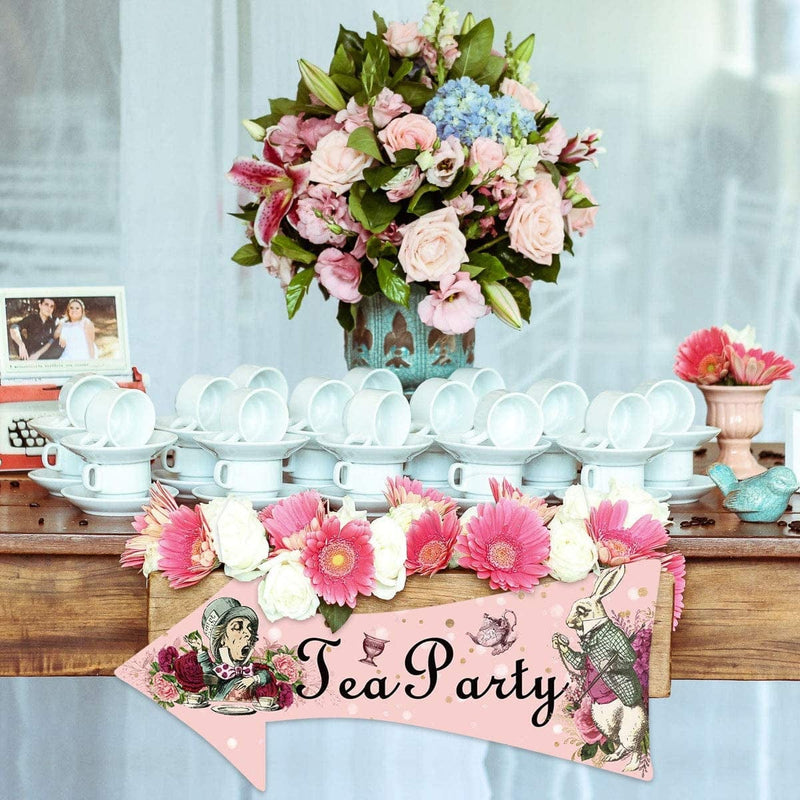 Truly Alice Arrow Hanging Signs Cutouts for Tea Party Decoration 10 Pcs