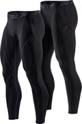 TSLA 1 or 2 Pack Men'S Thermal Compression Pants, Athletic Sports Leggings & Running Tights, Wintergear Base Layer Bottoms Sporting Goods > Outdoor Recreation > Winter Sports & Activities Tesla Gears 2pack Tights Black/ Black&charcoal 3X-Large 