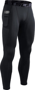 TSLA 1 or 2 Pack Men'S Thermal Compression Pants, Athletic Sports Leggings & Running Tights, Wintergear Base Layer Bottoms Sporting Goods > Outdoor Recreation > Winter Sports & Activities Tesla Gears Pocket Black XX-Large 