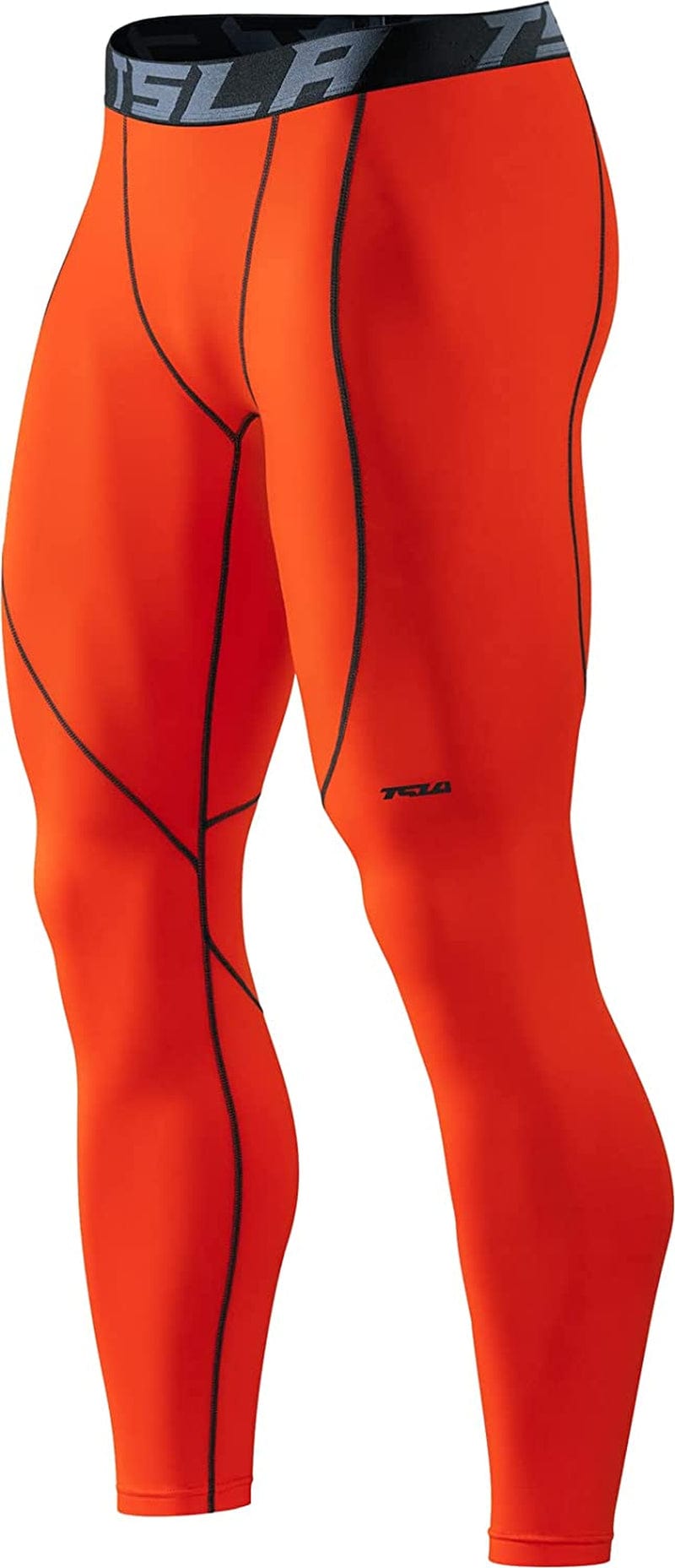TSLA 1 or 2 Pack Men'S Thermal Compression Pants, Athletic Sports Leggings & Running Tights, Wintergear Base Layer Bottoms Sporting Goods > Outdoor Recreation > Winter Sports & Activities Tesla Gears Heatlock Pure Orange Small 