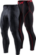 TSLA 1 or 2 Pack Men'S Thermal Compression Pants, Athletic Sports Leggings & Running Tights, Wintergear Base Layer Bottoms Sporting Goods > Outdoor Recreation > Winter Sports & Activities Tesla Gears 2pack Tights Black&red/ Woodland Slash Black XX-Large 