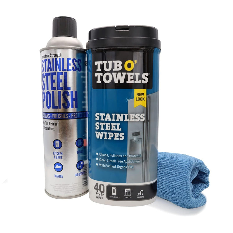 Tub O Towels Stainless Steel Appliance Cleaning Wipes - Clean, Polish, and Protect, 40-7” X 8” Wipes per Tub, 2-Pack, White Home & Garden > Household Supplies > Household Cleaning Supplies Tub-O-Towels 1-Pack Wipes, Spray, & Microfiber  