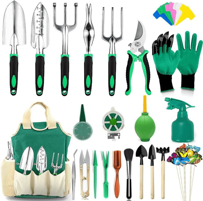 Tudoccy Garden Tools Set 83 Piece, Succulent Tools Set Included, Heavy Duty Aluminum Gardening Tools for Gardening, Non-Slip Ergonomic Handle Tools, Durable Storage Tote Bag, Gifts Tools for Men Women Home & Garden > Lawn & Garden > Gardening > Gardening Tools > Gardening Sickles & Machetes Tudoccy XGreen-40PCS  