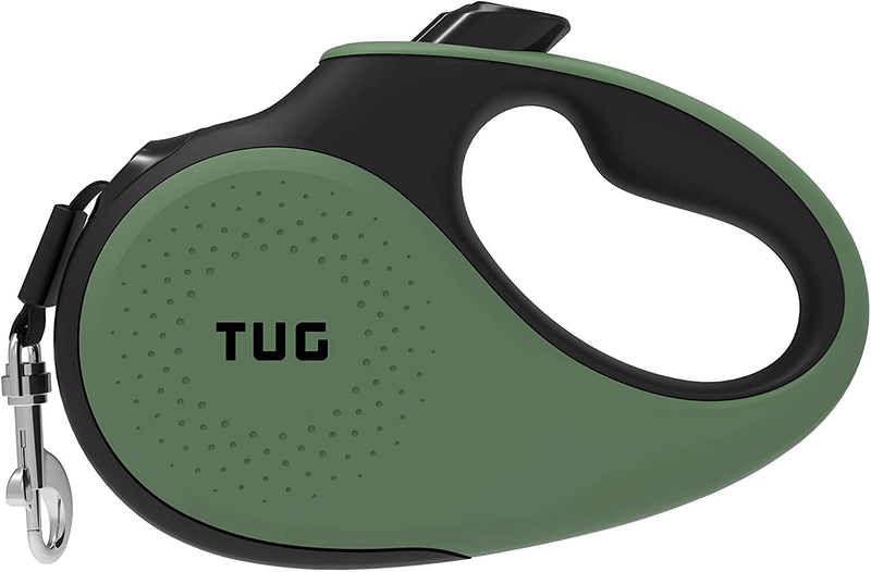 TUG 360° Tangle-Free, Heavy Duty Retractable Dog Leash with Anti-Slip Handle; 16 ft Strong Nylon Tape; One-Handed Brake, Pause, Lock Animals & Pet Supplies > Pet Supplies > Dog Supplies TUG Green Medium (Pack of 1) 