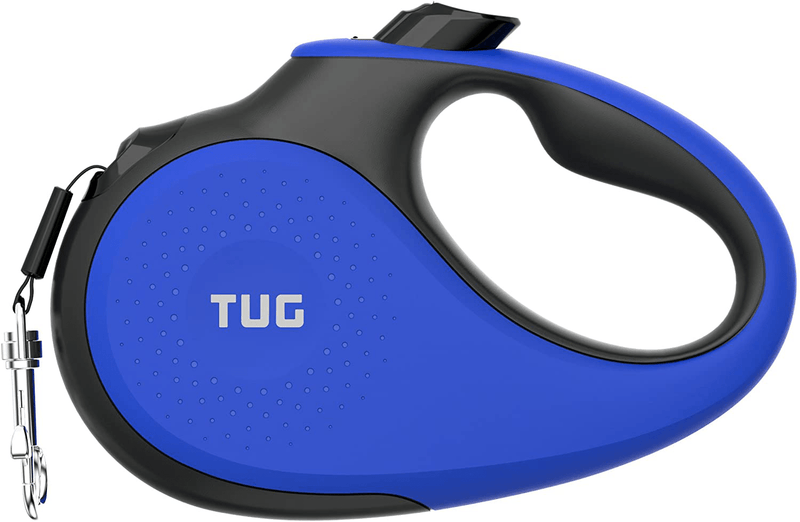 TUG 360° Tangle-Free, Heavy Duty Retractable Dog Leash with Anti-Slip Handle; 16 ft Strong Nylon Tape; One-Handed Brake, Pause, Lock Animals & Pet Supplies > Pet Supplies > Dog Supplies TUG Blue Tiny 