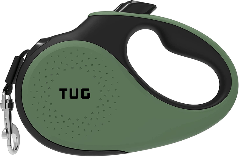 TUG 360° Tangle-Free, Heavy Duty Retractable Dog Leash with Anti-Slip Handle; 16 ft Strong Nylon Tape; One-Handed Brake, Pause, Lock Animals & Pet Supplies > Pet Supplies > Dog Supplies TUG Green Tiny 