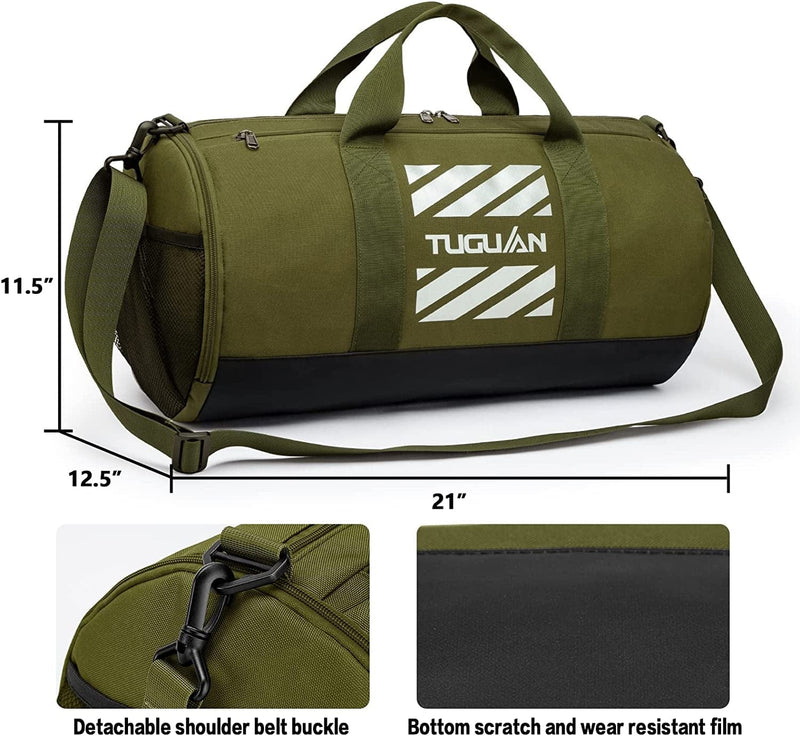 TUGUAN Gym Bags for Men Women Small Travel Duffle Bag with Wet Pocket & Shoes Compartment Overnight Weekender Duffel Bag Sports Gym Tote Bag Man 45L, Green Home & Garden > Household Supplies > Storage & Organization TUGUAN   