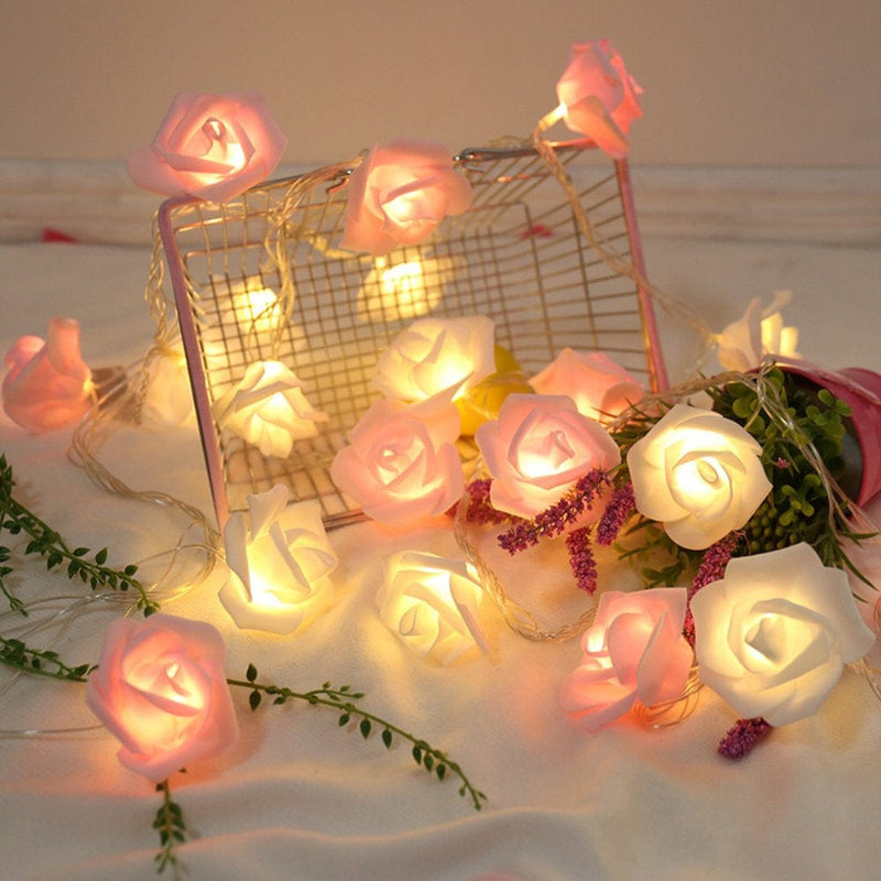 Tukinala Valentine Decorations String Lights, 10 Led Rose Light Battery Powered Flower Fairy String Light for Wedding, Friends Party, Valentine'S Day Indoor&Outdoor Romantic Decoration Home & Garden > Decor > Seasonal & Holiday Decorations Tukinala 40 Lights 6M (Constant Light + Flashing) White+Pink 