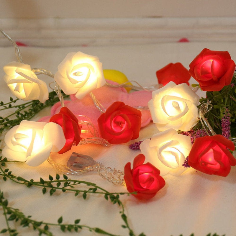 Tukinala Valentine Decorations String Lights, 10 Led Rose Light Battery Powered Flower Fairy String Light for Wedding, Friends Party, Valentine'S Day Indoor&Outdoor Romantic Decoration Home & Garden > Decor > Seasonal & Holiday Decorations Tukinala 40 Lights 6M (Constant Light + Flashing) White+Red 