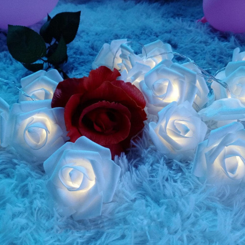 Tukinala Valentine Decorations String Lights, 10 Led Rose Light Battery Powered Flower Fairy String Light for Wedding, Friends Party, Valentine'S Day Indoor&Outdoor Romantic Decoration Home & Garden > Decor > Seasonal & Holiday Decorations Tukinala 40 Lights 6M (Constant Light + Flashing) White 