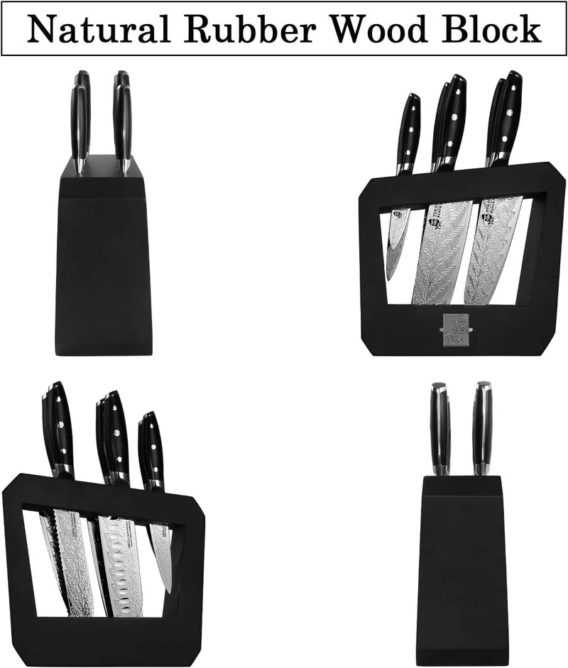 TUO Knife Set - Kitchen Knife Set with Wooden Block 7 Pieces - G10 Full Tang Ergonomic Handle - BLACK HAWK S SERIES with Gift Box Home & Garden > Kitchen & Dining > Kitchen Tools & Utensils > Kitchen Knives TUO   