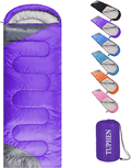 Tuphen- Sleeping Bags for Adults Kids Boys Girls Backpacking Hiking Camping Cotton Liner, Cold Warm Weather 4 Seasons Winter, Fall, Spring, Summer, Indoor Outdoor Use, Lightweight & Waterproof Sporting Goods > Outdoor Recreation > Camping & Hiking > Sleeping Bags tuphen Purple Grey Single 86.6" x 29.5" 