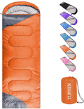 Tuphen- Sleeping Bags for Adults Kids Boys Girls Backpacking Hiking Camping Cotton Liner, Cold Warm Weather 4 Seasons Winter, Fall, Spring, Summer, Indoor Outdoor Use, Lightweight & Waterproof Sporting Goods > Outdoor Recreation > Camping & Hiking > Sleeping Bags tuphen Orange Grey Single 86.6" x 29.5" 