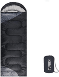 Tuphen- Sleeping Bags for Adults Kids Boys Girls Backpacking Hiking Camping Cotton Liner, Cold Warm Weather 4 Seasons Winter, Fall, Spring, Summer, Indoor Outdoor Use, Lightweight & Waterproof Sporting Goods > Outdoor Recreation > Camping & Hiking > Sleeping Bags tuphen Black Grey Single 86.6" x 29.5" 
