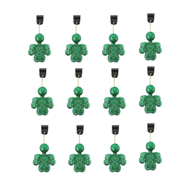 Tureclos 12 Pieces Valentines Day Ornaments for Tree Day St.Patrick'S Day Wall Decor Good Luck Clover Hanging Bauble Table Festival Favor Smooth Home & Garden > Decor > Seasonal & Holiday Decorations Tureclos Type 2  