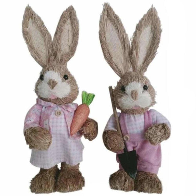 Tureclos Simulation Straw Rabbit Bunny Easter Decorations Cute Holiday Decor Supplies for Table Bedside Home & Garden > Decor > Seasonal & Holiday Decorations TureClos Set B  