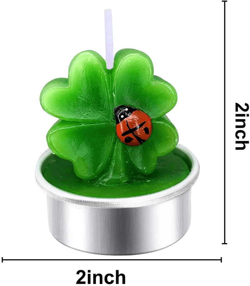 TURNMEON 12 Pcs St. Patrick’S Day Shamrocks Tealight Candles St Patrick'S Day Decorations Lights Lucky Green Clovers Candles St. Patrick’S Decoration Indoor Home Table Decor Irish Party Favors Gifts Arts & Entertainment > Party & Celebration > Party Supplies TURNMEON   