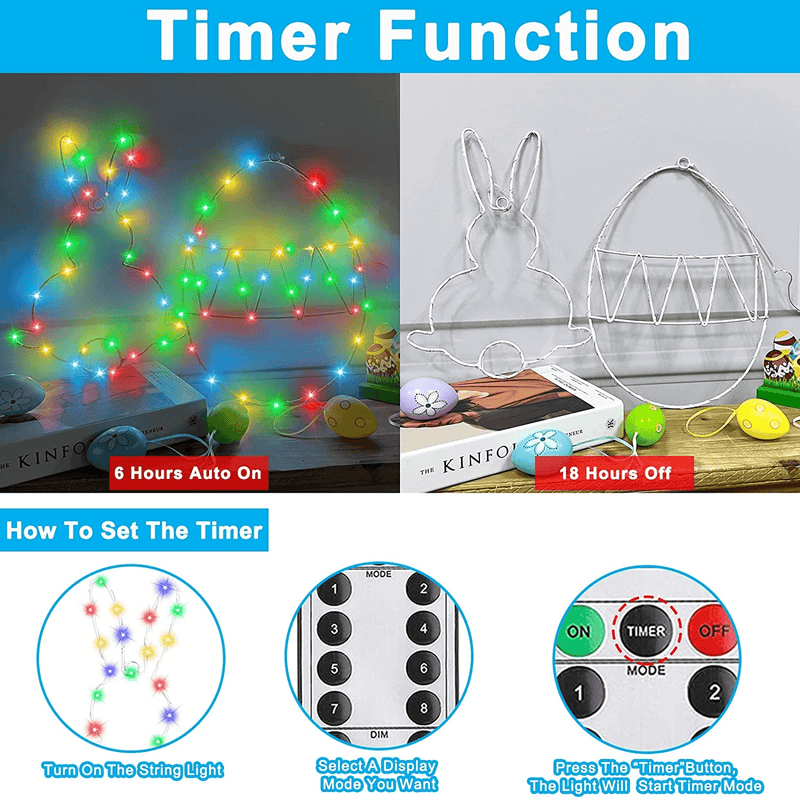 TURNMEON 2 Pack 12" Easter Egg Bunny Window Lights Easter Decorations Timer 8 Modes Remote Control Battery Operated Waterproof Rabbit Colorful Lights Easter Decorations Indoor Outdoor Home Party Decor Home & Garden > Decor > Seasonal & Holiday Decorations TURNMEON   