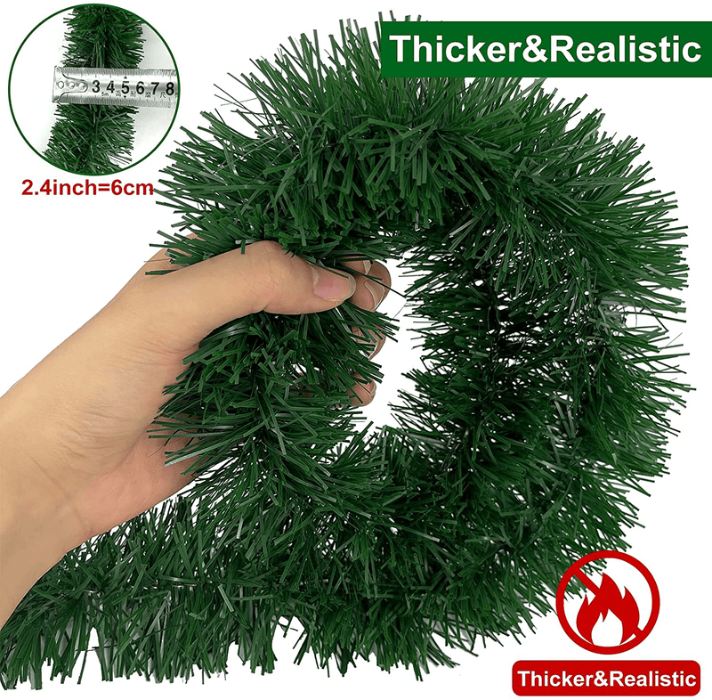 TURNMEON 2 Pack Total 100 Ft Artificial Christmas Garlands Greenery Decorations, Each 50 Ft Soft Green Pine Garland Holiday Christmas Decoration Outdoor Indoor Home Stairs Fireplace Mantle Xmas Party Home & Garden > Decor > Seasonal & Holiday Decorations& Garden > Decor > Seasonal & Holiday Decorations TURNMEON   