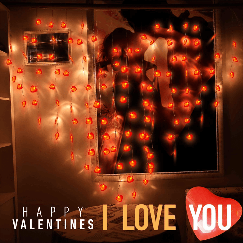 TURNMEON 2Pack 16.4Ft 40Led Valentines Day Decoration for Home Outdoor Valentines Lights Decoration, 8 Mode Heart Lights Valentines Day Decor String Lights Battery Operated for Home Home & Garden > Decor > Seasonal & Holiday Decorations Grandeals   