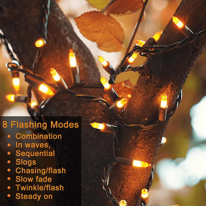 TURNMEON 2PCS Halloween Mini String Lights with Timer, Each 50Count 16.4Ft 8 Modes Battery Operated Fairy Lights Waterproof Halloween Tree Lights Decoration Indoor Outdoor Tree Yard Garden (Orange) Arts & Entertainment > Party & Celebration > Party Supplies TURNMEON   