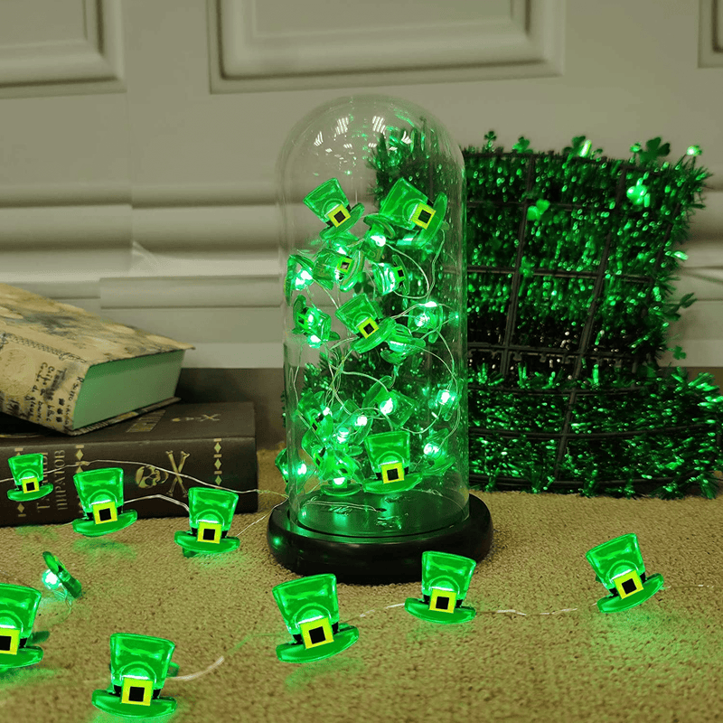 TURNMEON Leprechaun Hat String Lights St. Patrick'S Day Decorations 10 Ft 40 Led Green Fairy Lights Battery Operated St. Patrick'S Day Irish Decorations Indoor Outdoor Home Party Bedroom(Hat) Arts & Entertainment > Party & Celebration > Party Supplies TURNMEON   