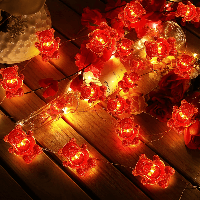 TURNMEON Valentine'S Day String Lights Decorations, 10Ft 40Led Heart String Lights, Red Fairy Lights Battery Operated Valentines Day Decor Bedroom Home Party Wedding Anniversary Indoor Outdoor Patio
