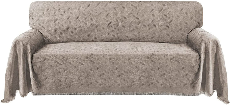 Turquoize 2022 New Cotton Sofa Cover Couch Covers for Dogs Sofa Throw Cover Universal Sofa Slipcover for Most Shape Sofas with Checkboard Pattern Sectional Couch Cover (Large, 71"X 102", Grey) Home & Garden > Decor > Chair & Sofa Cushions Turquoize Sand XX-Large 