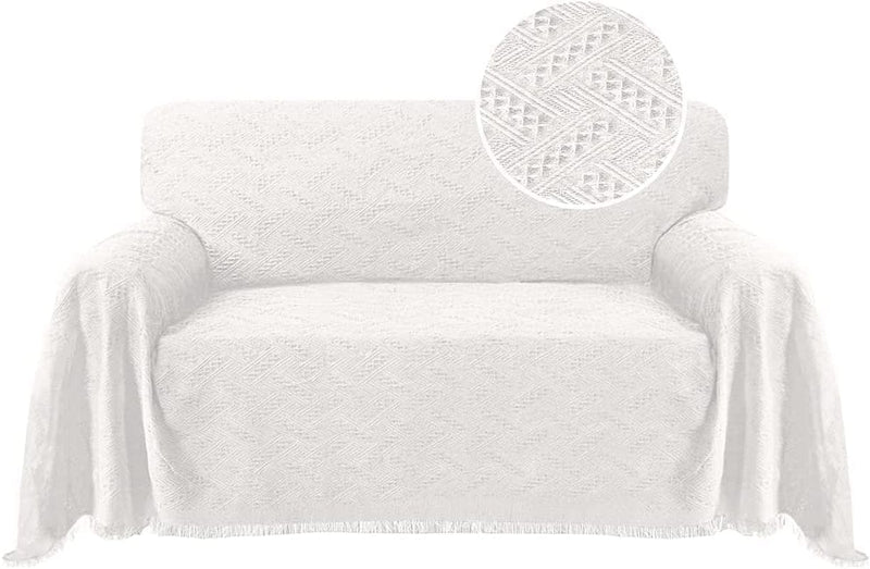 Turquoize 2022 New Cotton Sofa Cover Couch Covers for Dogs Sofa Throw Cover Universal Sofa Slipcover for Most Shape Sofas with Checkboard Pattern Sectional Couch Cover (Large, 71"X 102", Grey) Home & Garden > Decor > Chair & Sofa Cushions Turquoize White Large 