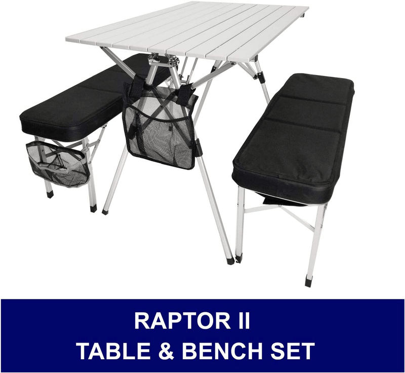 Tuscanypro Raptor II Compact Table & Bench Set - Heavy Duty, Lightweight, Suitcase Style Design Made of Military Grade Aluminum Sporting Goods > Outdoor Recreation > Camping & Hiking > Camp Furniture Tuscany Pro   