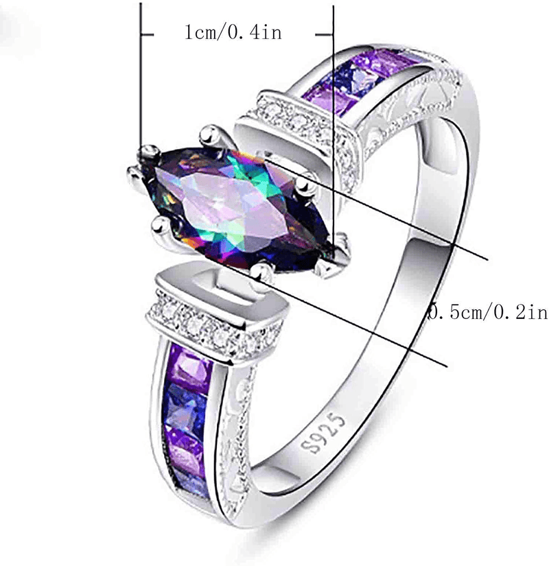 Tuscom Fashion 925 Silver Ring Wedding Engagement Band Ring for Women Girl, Engagement Wedding Birthday Valentine'S Day Jewelry Gifts Size 6-10