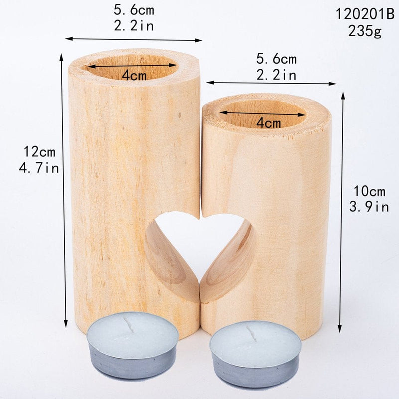 Tutunaumb 2022 Winter Christmas Heart-Shaped Craft Wooden Candlestick Shelf Valentine'S Day Decoration Gift Home Festival Decor a Clearance Home & Garden > Decor > Seasonal & Holiday Decorations TUTUnaumb   