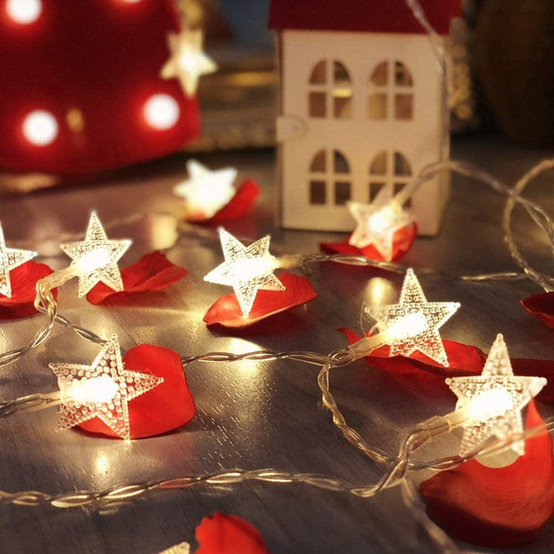 Twinkle Star 100 LED Star String Lights, Plug in Fairy String Lights Waterproof, Extendable for Indoor, Outdoor, Wedding Party, Christmas Tree, New Year, Garden Decoration, Warm White Home & Garden > Lighting > Light Ropes & Strings Twinkle Star   