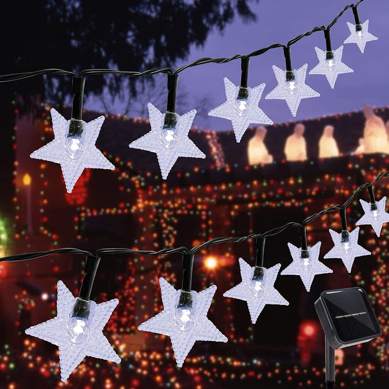 Twinkle Star 100 LED Star String Lights, Plug in Fairy String Lights Waterproof, Extendable for Indoor, Outdoor, Wedding Party, Christmas Tree, New Year, Garden Decoration, Warm White Home & Garden > Lighting > Light Ropes & Strings Twinkle Star White Star lights - 33 ft 