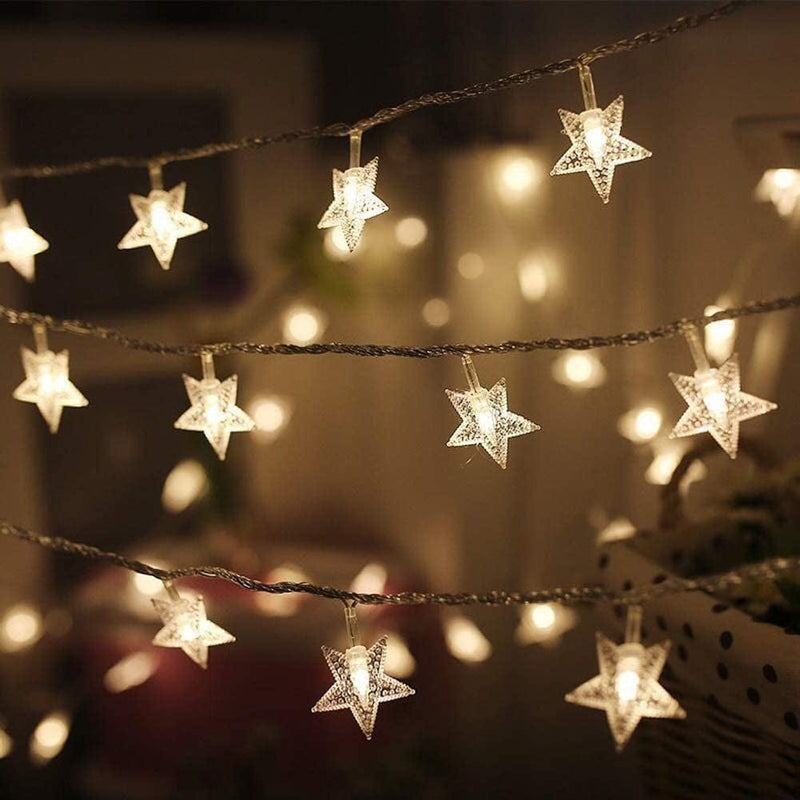 Twinkle Star 100 LED Star String Lights, Plug in Fairy String Lights Waterproof, Extendable for Indoor, Outdoor, Wedding Party, Christmas Tree, New Year, Garden Decoration, Warm White Home & Garden > Lighting > Light Ropes & Strings Twinkle Star *Warm White Star lights - 49 ft 