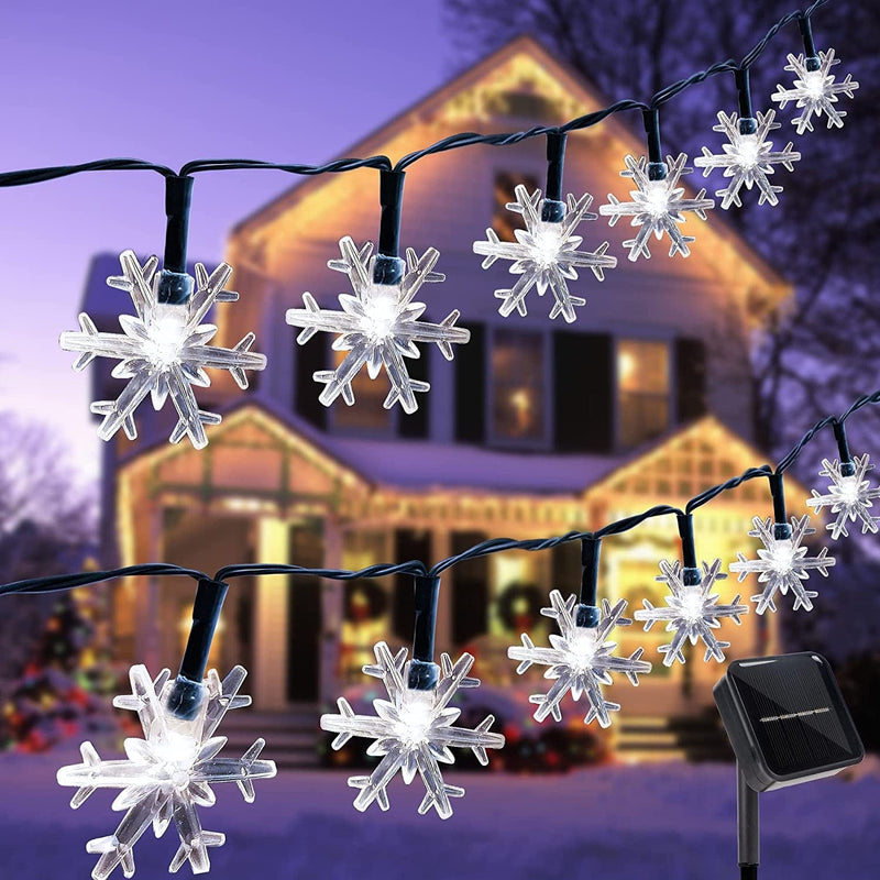 Twinkle Star 100 LED Star String Lights, Plug in Fairy String Lights Waterproof, Extendable for Indoor, Outdoor, Wedding Party, Christmas Tree, New Year, Garden Decoration, Warm White Home & Garden > Lighting > Light Ropes & Strings Twinkle Star White Snowflake - 33 ft 