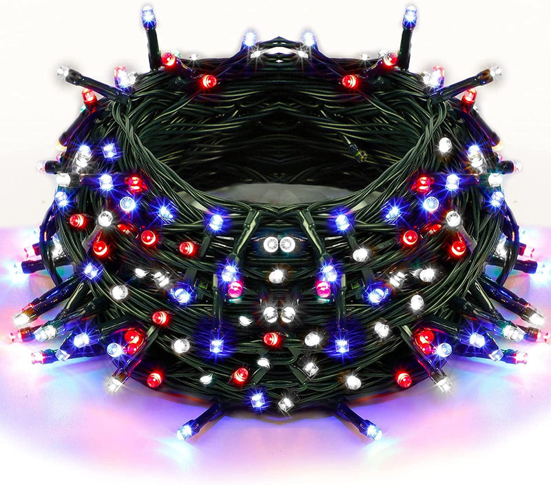 Twinkle Star 200 LED 66FT Christmas Fairy String Lights, St Patricks Day Lights with 8 Lighting Modes, Mini String Lights Plug in for Indoor Outdoor Halloween Garden Wedding Party Decoration, Green Home & Garden > Lighting > Light Ropes & Strings Twinkle Star Red & Blue & White  