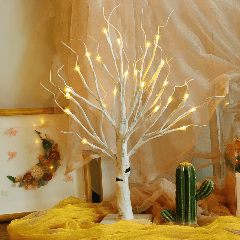 Twinkle Star 24 LED Tabletop Lighted Birch Tree Battery Operated, Thanksgiving Table Decoration Lights for Indoor Christmas Wedding Party Home Bedroom Fall Decoration Home & Garden > Decor > Seasonal & Holiday Decorations > Christmas Tree Stands Twinkle Star 1  