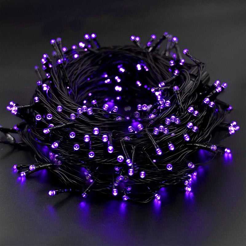 Twinkle Star 300 LED Christmas Fairy String Lights, 8 Lighting Modes 98.5Ft Plug in String Waterproof Mini Lights for Outdoor Indoor Holiday Christmas Wedding Party Bedroom Decorations, Warm White Home & Garden > Lighting > Light Ropes & Strings Twinkle Star Purple 33 ft 