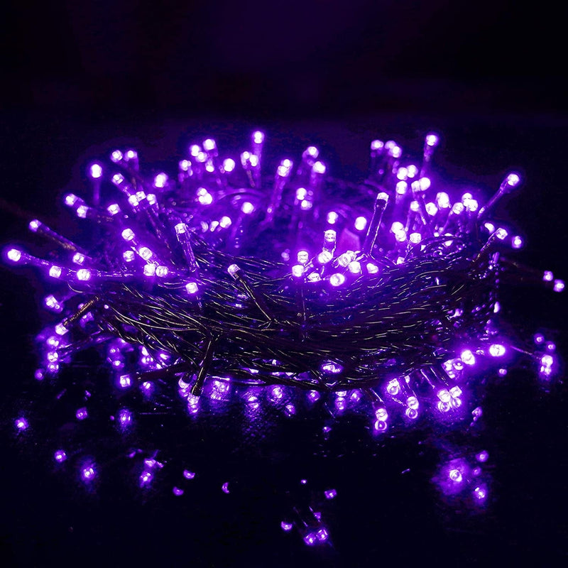 Twinkle Star 300 LED Christmas Fairy String Lights, 8 Lighting Modes 98.5Ft Plug in String Waterproof Mini Lights for Outdoor Indoor Holiday Christmas Wedding Party Bedroom Decorations, Warm White Home & Garden > Lighting > Light Ropes & Strings Twinkle Star Purple 66 ft 