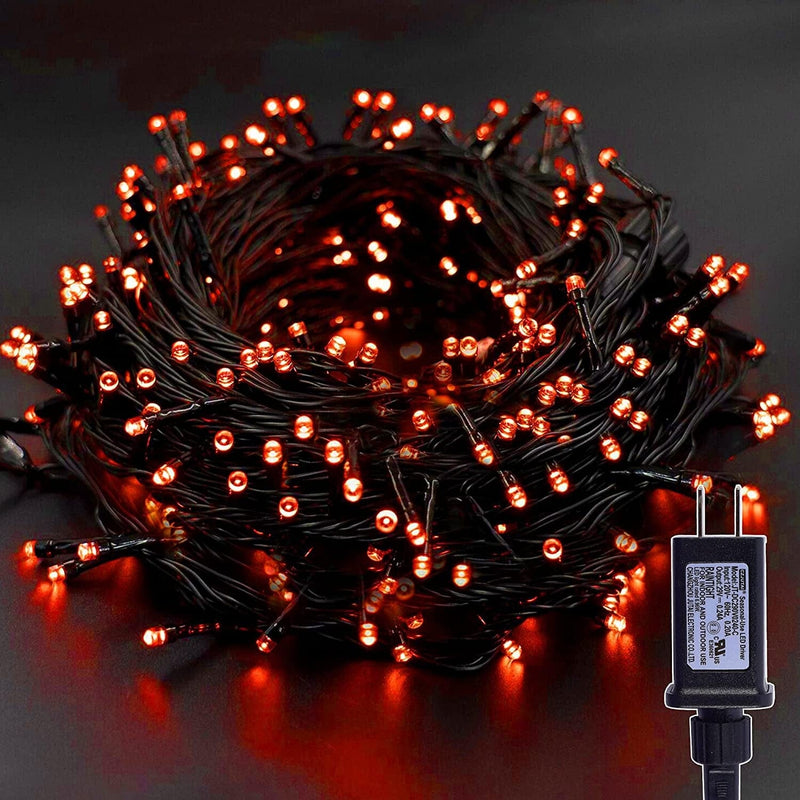 Twinkle Star 300 LED Christmas Fairy String Lights, 8 Lighting Modes 98.5Ft Plug in String Waterproof Mini Lights for Outdoor Indoor Holiday Christmas Wedding Party Bedroom Decorations, Warm White Home & Garden > Lighting > Light Ropes & Strings Twinkle Star Orange 33 ft 