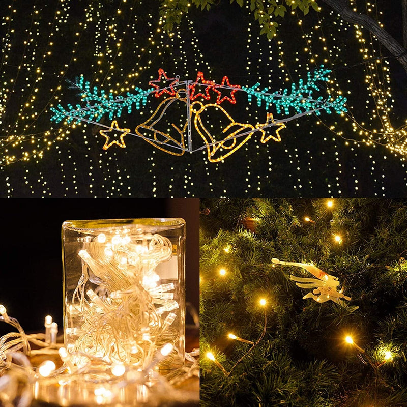 Twinkle Star 300 LED Christmas Fairy String Lights, 8 Lighting Modes 98.5Ft Plug in String Waterproof Mini Lights for Outdoor Indoor Holiday Christmas Wedding Party Bedroom Decorations, Warm White Home & Garden > Lighting > Light Ropes & Strings Twinkle Star   