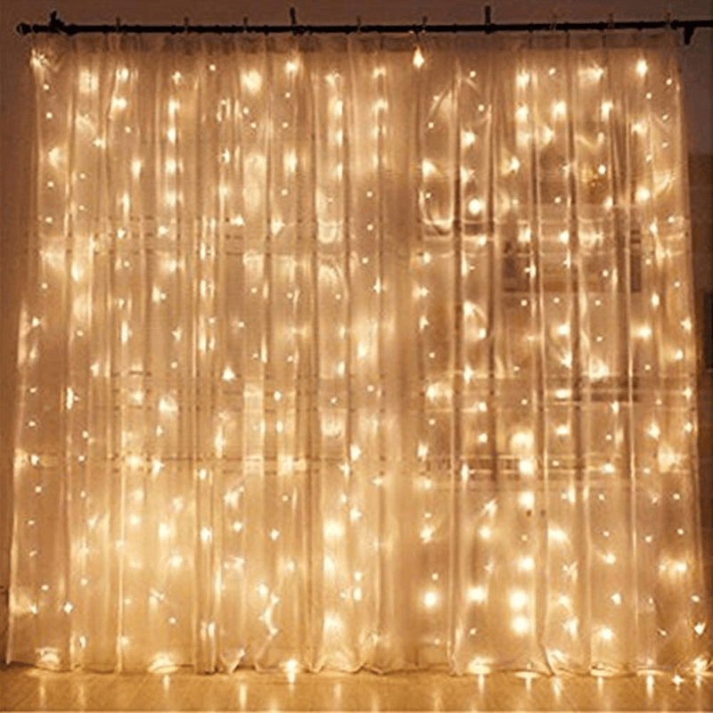 Twinkle Star 300 LED Window Curtain String Light Wedding Party Home Garden Bedroom Outdoor Indoor Wall Decorations, Warm White Home & Garden > Lighting > Light Ropes & Strings Twinkle Star Warm White  