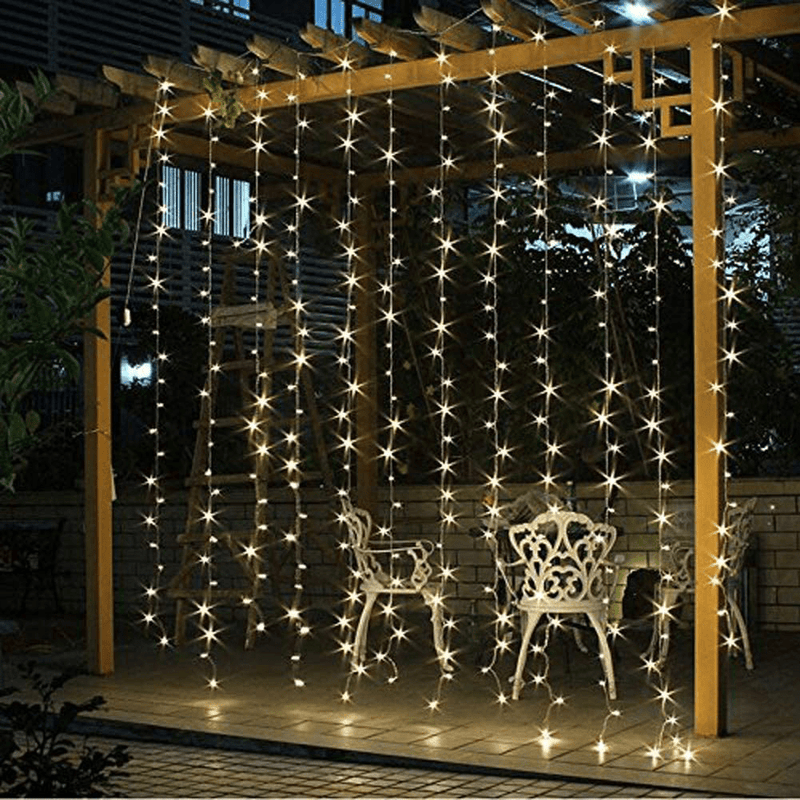 Twinkle Star 300 LED Window Curtain String Light Wedding Party Home Garden Bedroom Outdoor Indoor Wall Decorations, Warm White Home & Garden > Lighting > Light Ropes & Strings Twinkle Star   