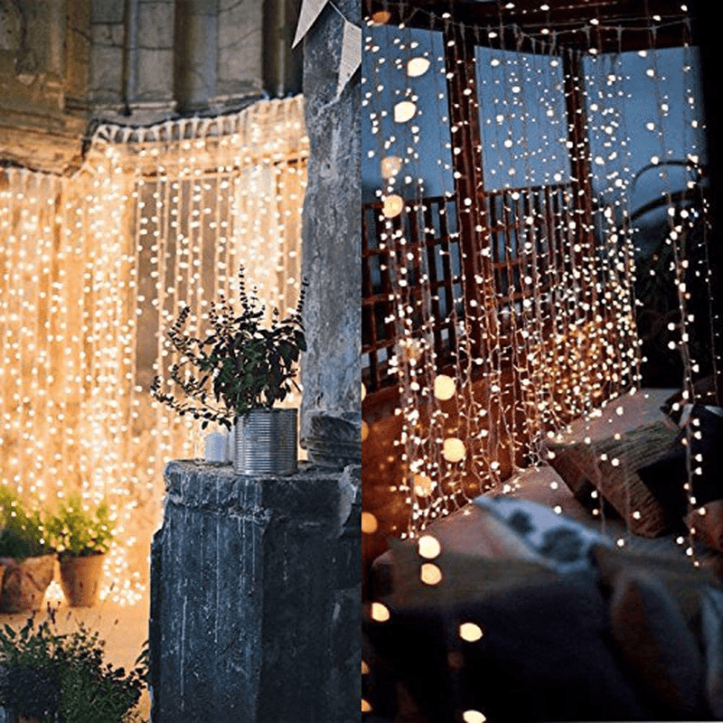 Twinkle Star 300 LED Window Curtain String Light Wedding Party Home Garden Bedroom Outdoor Indoor Wall Decorations, Warm White Home & Garden > Lighting > Light Ropes & Strings Twinkle Star   