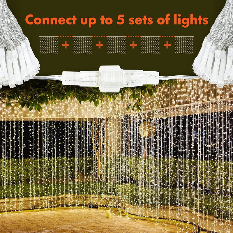 Twinkle Star 300 LED Window Curtain String Light Wedding Party Home Garden Bedroom Outdoor Indoor Wall Decorations, Warm White Home & Garden > Lighting > Light Ropes & Strings TAIZHOU CHAOLI LIGHTING CO., LTD   