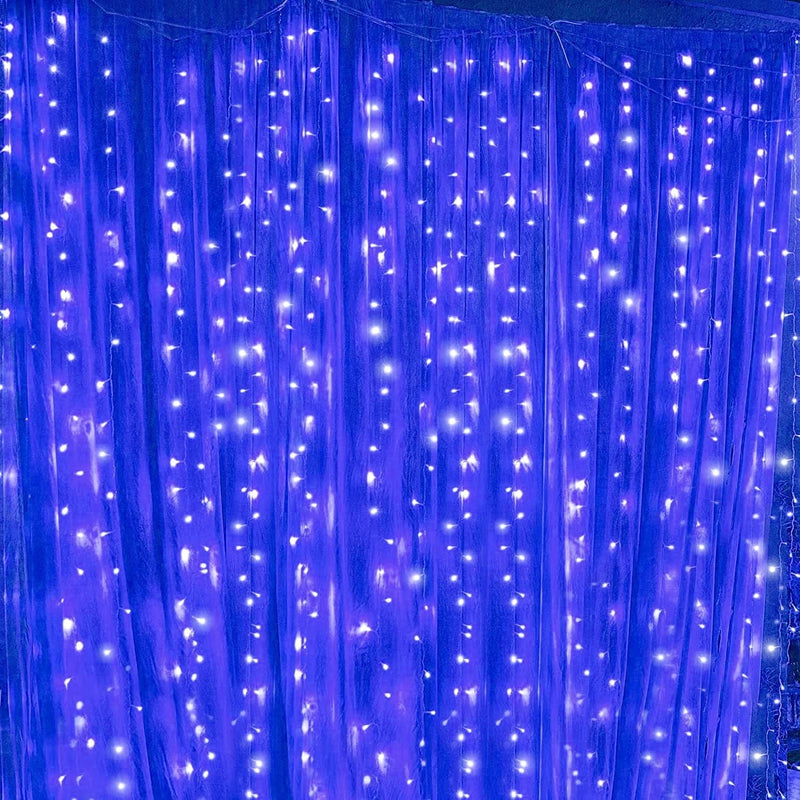 Twinkle Star 300 LED Window Curtain String Light Wedding Party Home Garden Bedroom Outdoor Indoor Wall Decorations, Warm White Home & Garden > Lighting > Light Ropes & Strings TAIZHOU CHAOLI LIGHTING CO., LTD Blue 300 LED 
