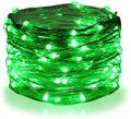 Twinkle Star 33FT 100 LED Silver Wire String Lights, St Patricks Day Fairy Lights Battery Operated LED String Lights for Christmas Wedding Party Home Holiday Decoration, Green Arts & Entertainment > Party & Celebration > Party Supplies Twinkle Star Green  