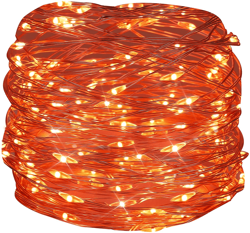 Twinkle Star 33FT 100 LED Silver Wire String Lights, St Patricks Day Fairy Lights Battery Operated LED String Lights for Christmas Wedding Party Home Holiday Decoration, Green Arts & Entertainment > Party & Celebration > Party Supplies Twinkle Star Orange  