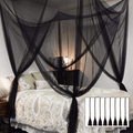 Twinkle Star 4 Corner Post Bed Canopy, Halloween Decoration, for Full/Queen/King Size Bed (Elegant Black) Sporting Goods > Outdoor Recreation > Camping & Hiking > Mosquito Nets & Insect Screens Twinkle Star Black  